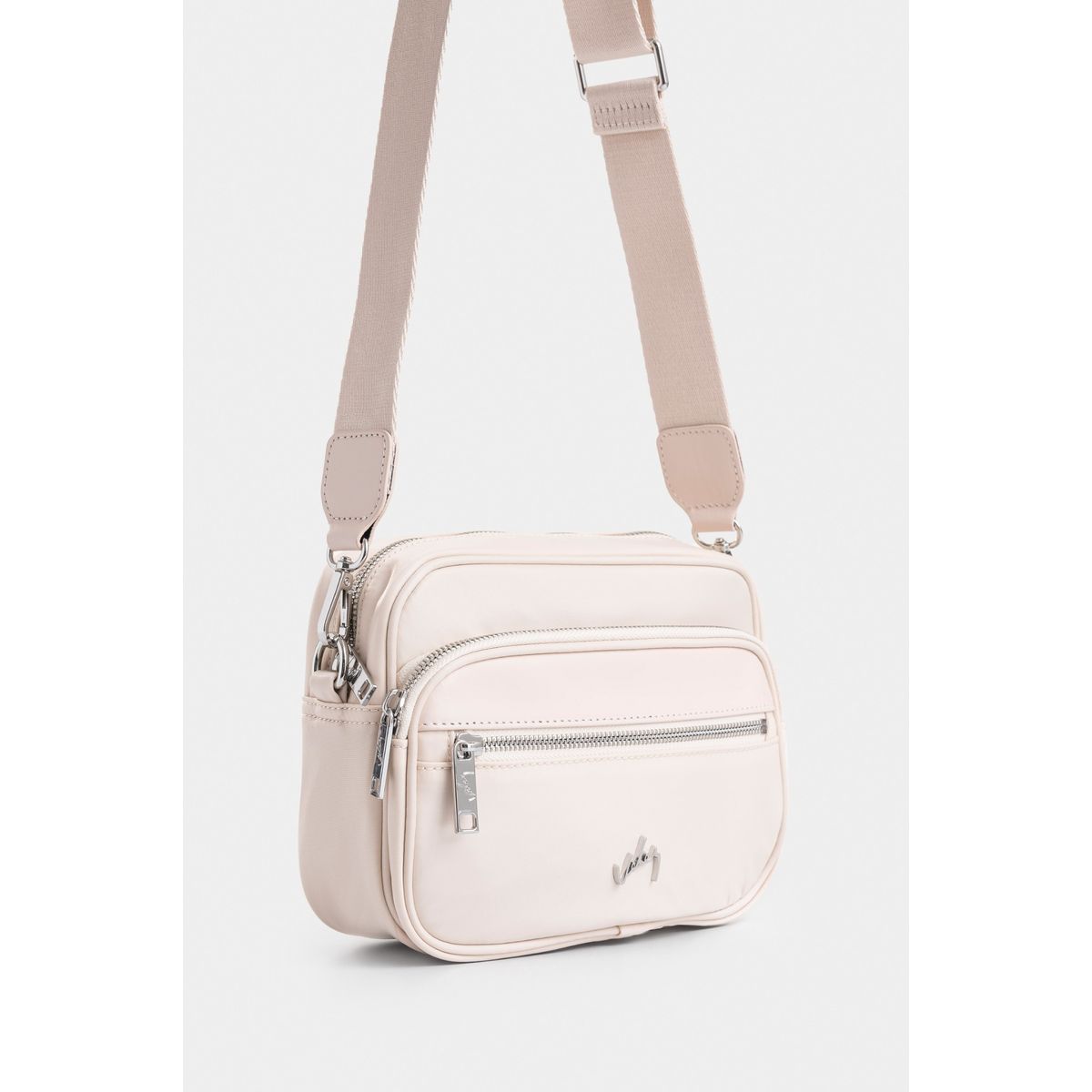 VELEZ - Vélez Morral Camelia En Lona Para Mujer Detalle Cuero Blanco
