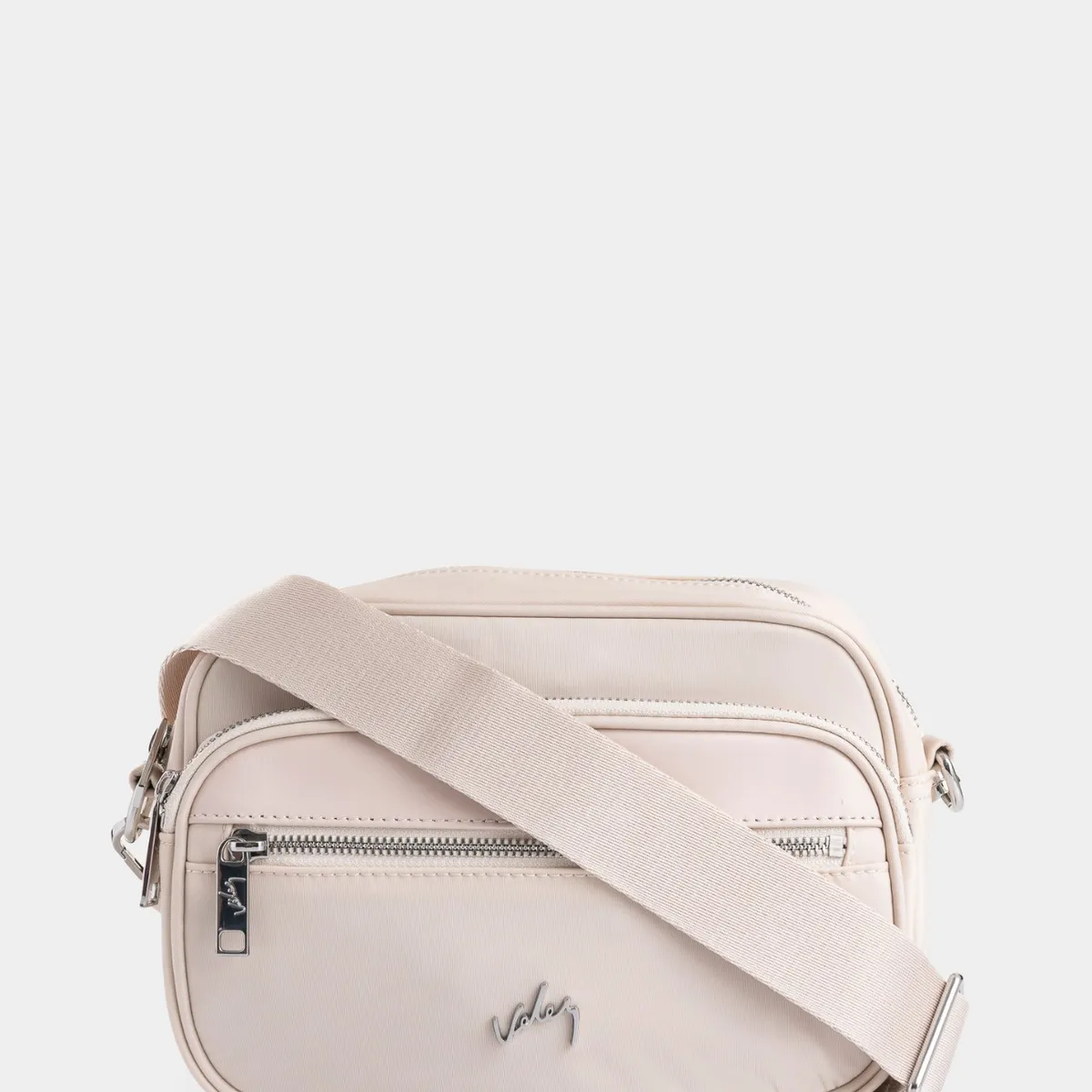 VELEZ - Vélez Morral Camelia En Lona Para Mujer Detalle Cuero Blanco