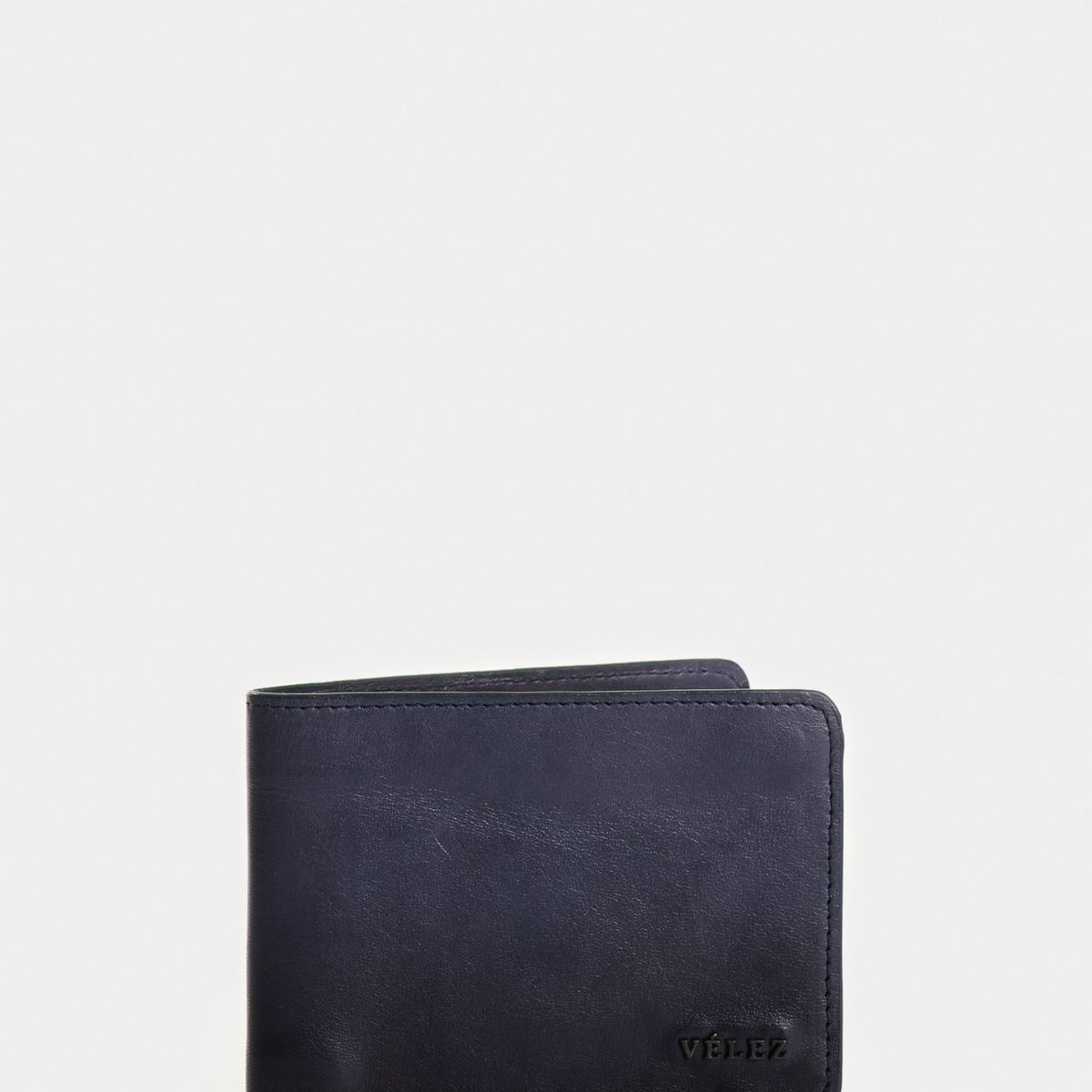 VELEZ - Vélez Billetera Oasis Cuero Hombre Detalle   Azul Oscuro