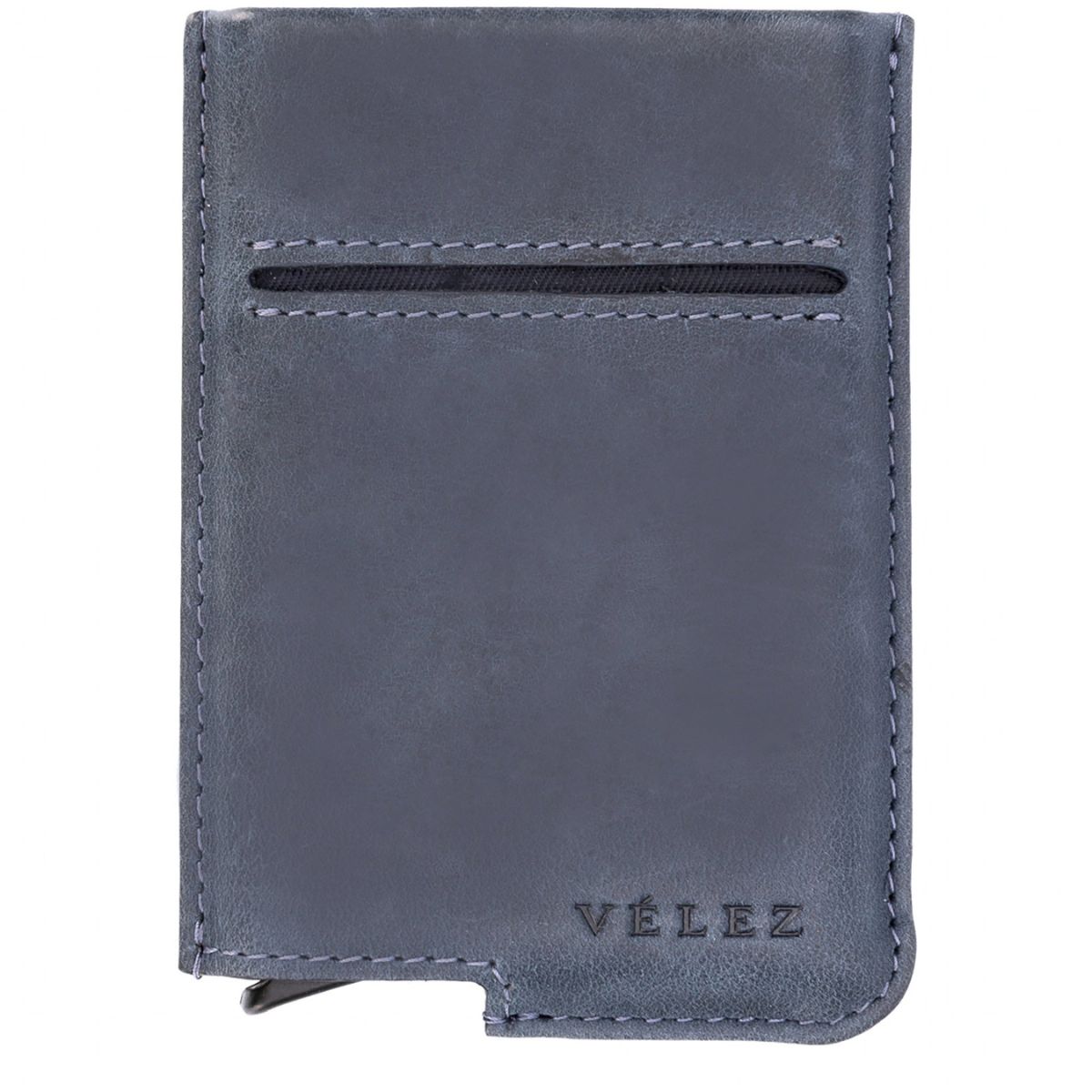 VELEZ - Vélez Porta Documentos De Cuero Miniwallet Azul Oscuro