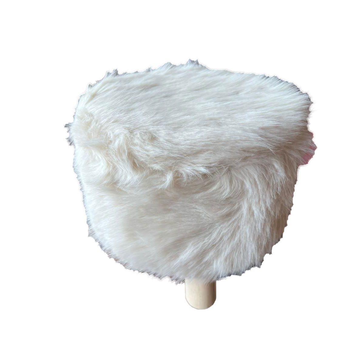 GRETAIL - Taburete Banquito Banco De Felpa Madera 30cm Beige