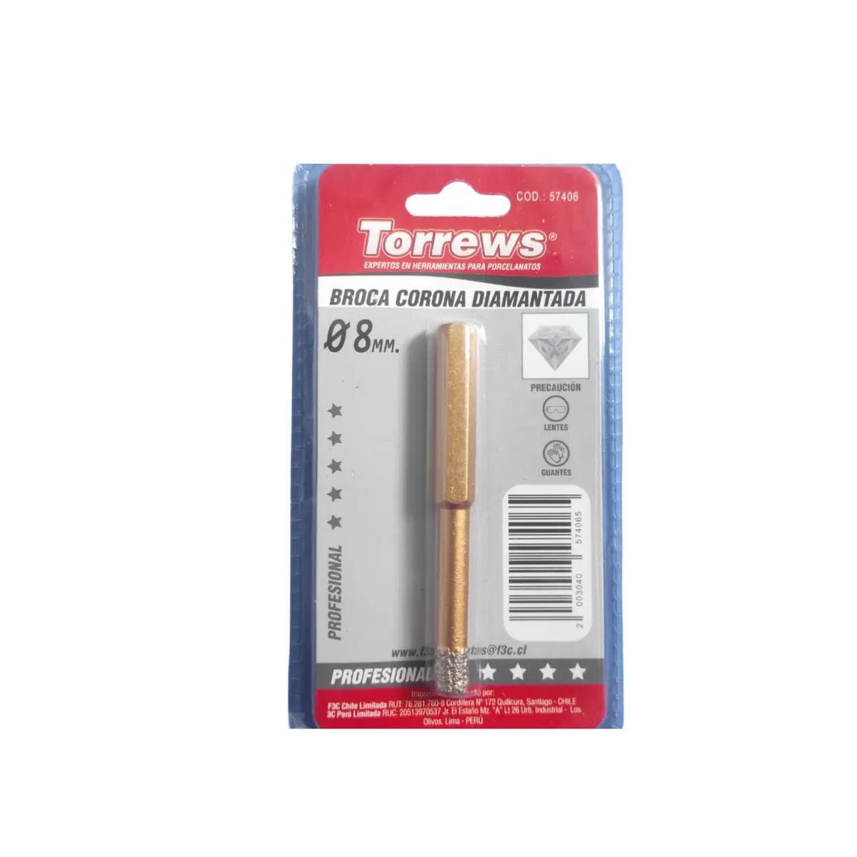 GENERICO - BROCA CORONA DIAMANTADA 8 MM