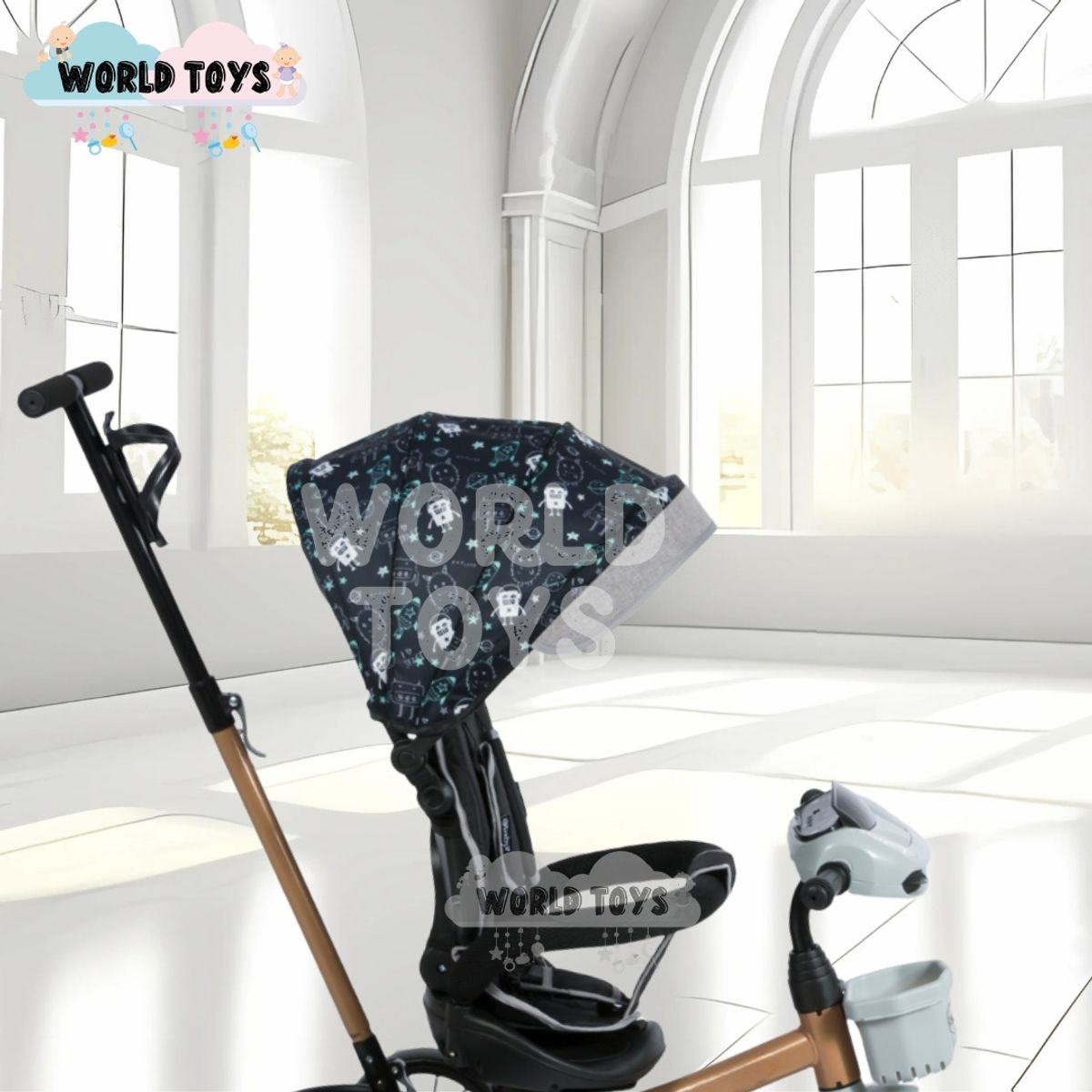 BABY - Triciclo Guiador con Bluetooth para Niños «ROY» Gray