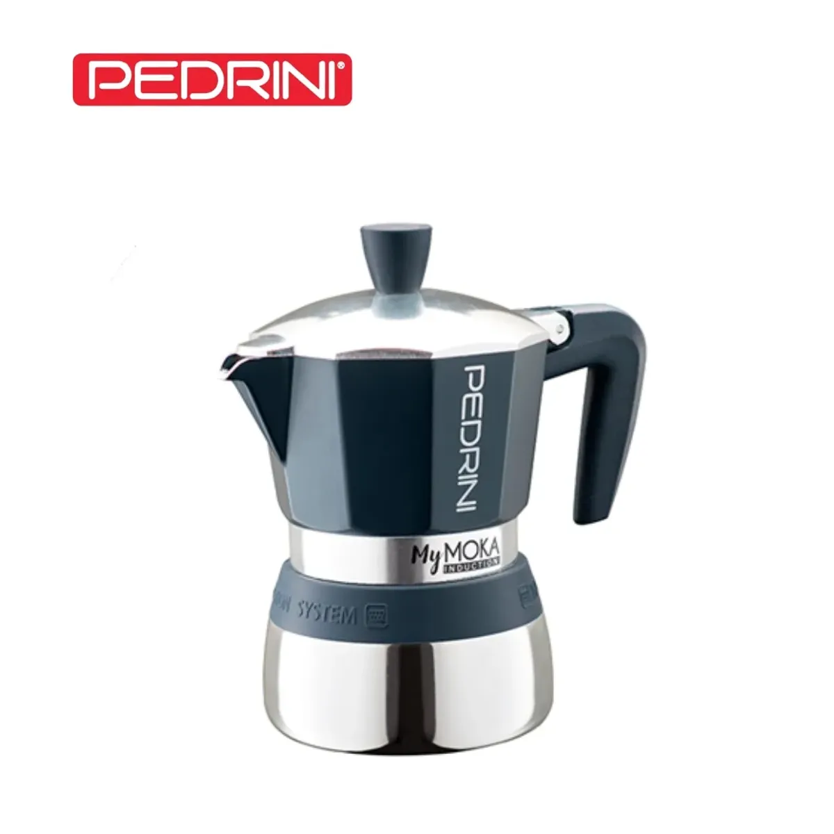 PEDRINI - Cafetera Moka inducción Azul 3tz Pedrini