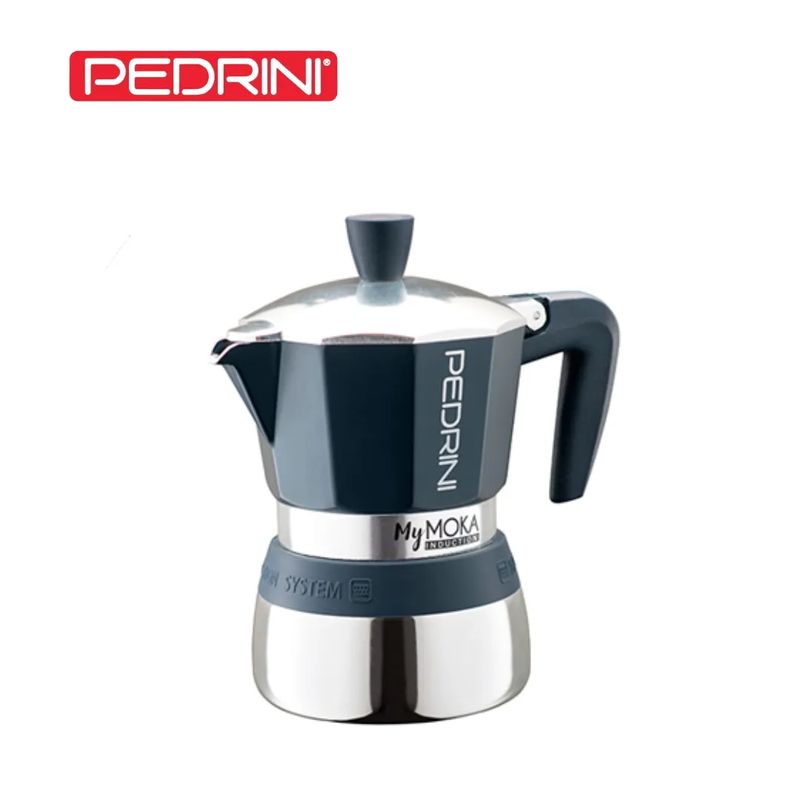 PEDRINI - Cafetera Moka inducción Azul 3tz Pedrini