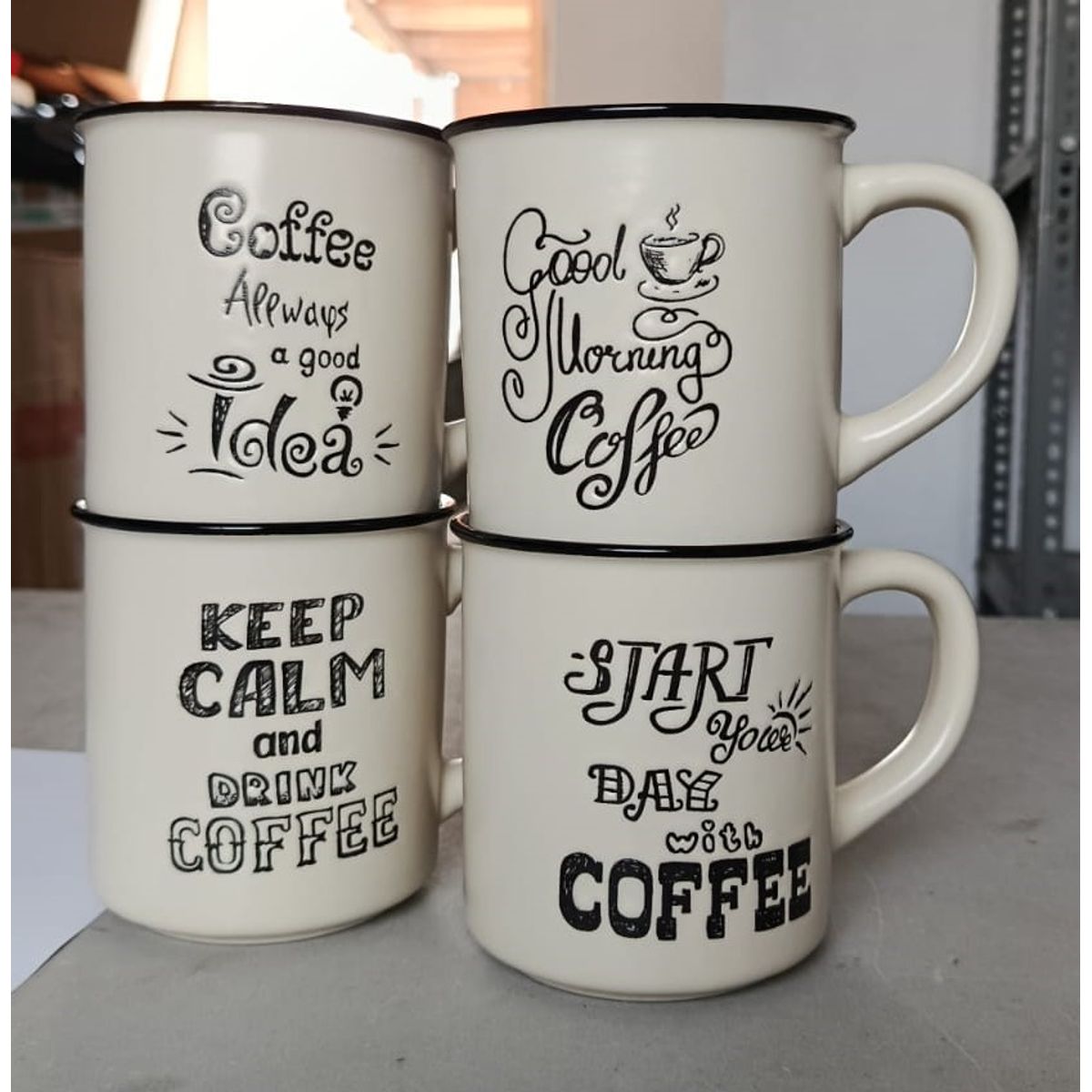 GENERICO - Juego x 4 Tazas de Ceramica