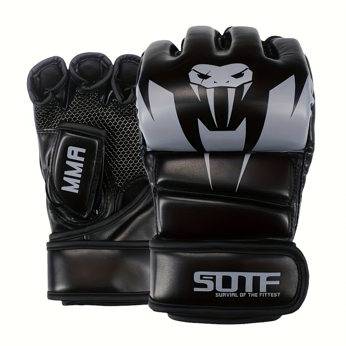 OEM - Guantes SOTF M02-1 Kick Boxing MMA Profesional Negro