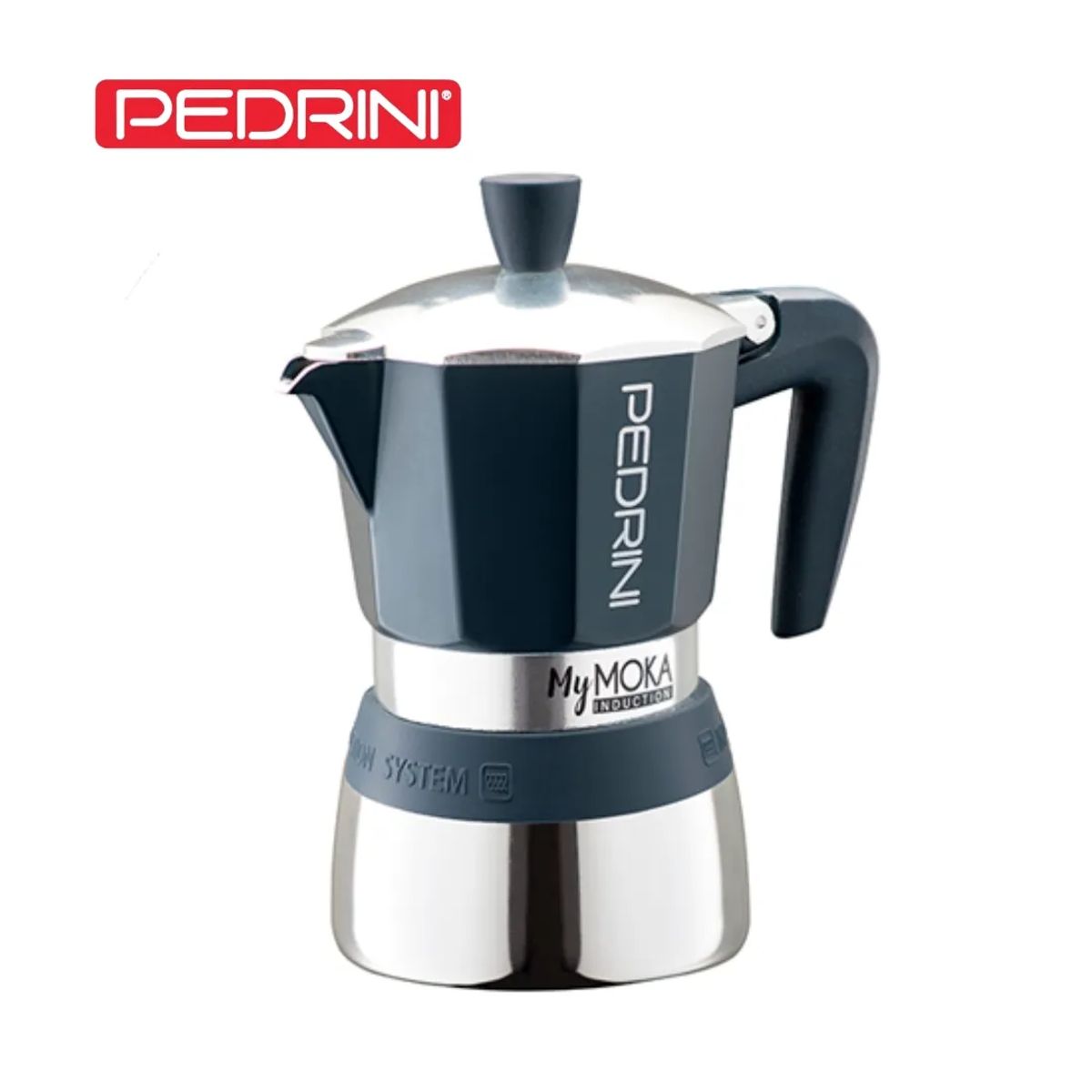 PEDRINI - Cafetera Moka induccion Azul x 6 tz Pedrini