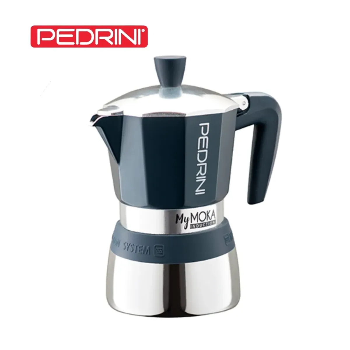 PEDRINI - Cafetera Moka induccion Azul x 6 tz Pedrini