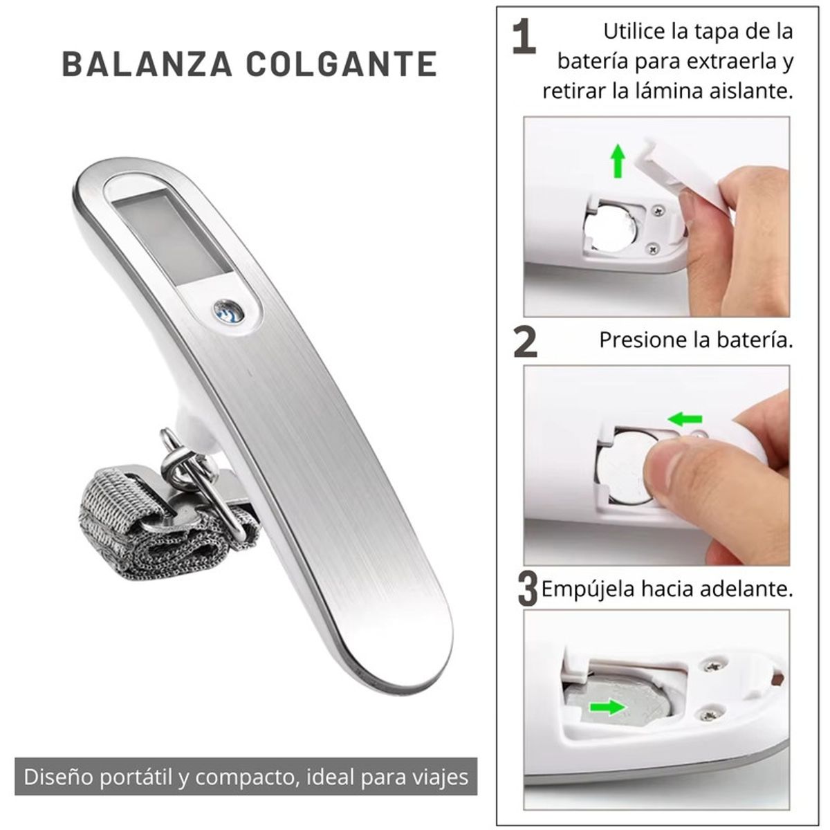 PENTHA - Balanza de Mano Báscula Digital para Maletas de Viaje Hasta 50kg