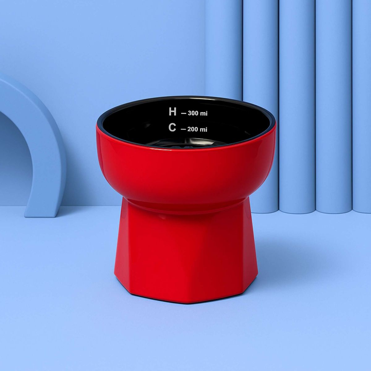 GENERICO - DiamantBowl Comedero Elevado con Diseño Geométrico