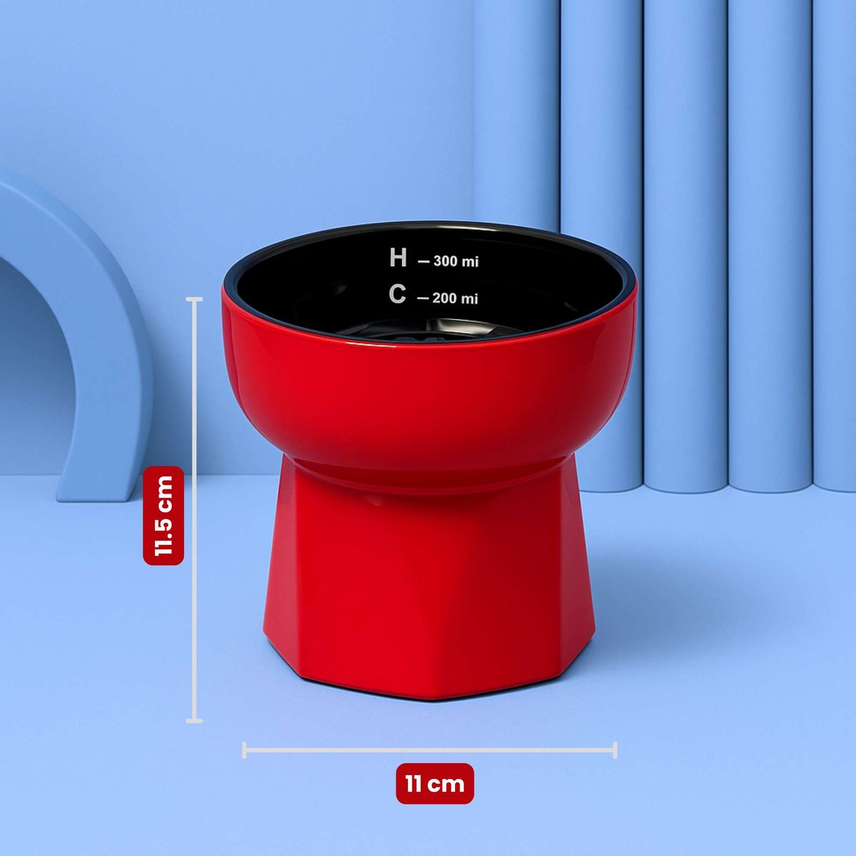 GENERICO - DiamantBowl Comedero Elevado con Diseño Geométrico