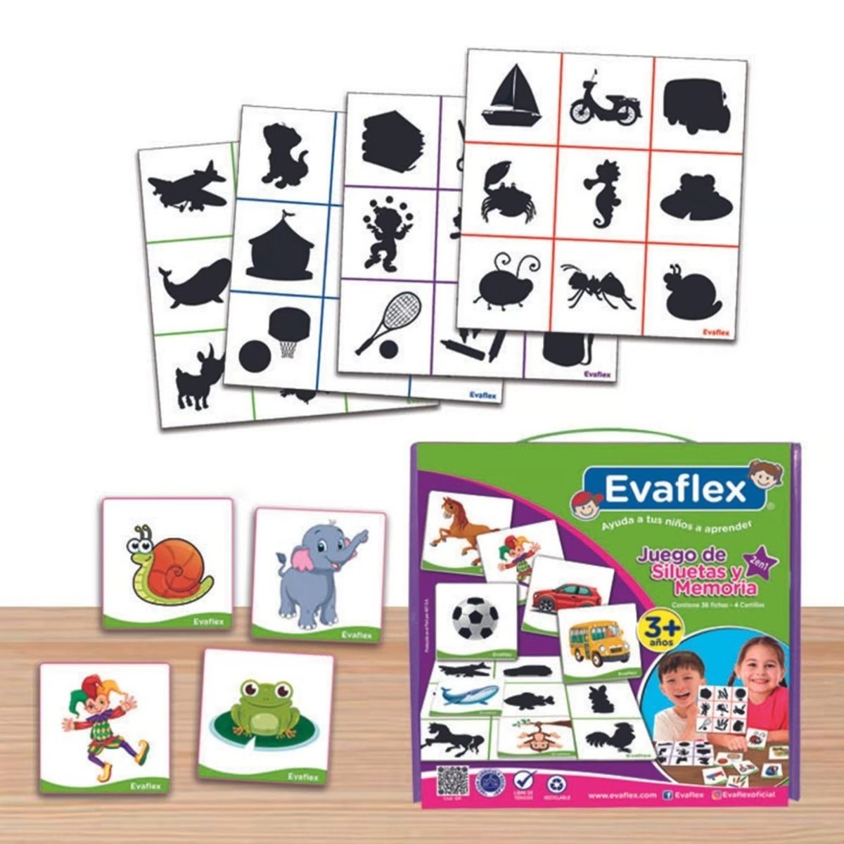 EVAFLEX - JUEGO DE SILUETAS Y MEMORIA EVAFLEX