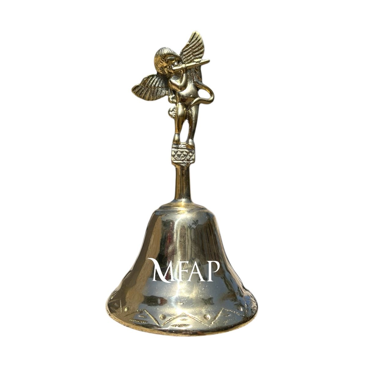 MFAP BRONCERIA Y ANTIGUEDADES - Campana de mesa querubín en bronce 19 cm