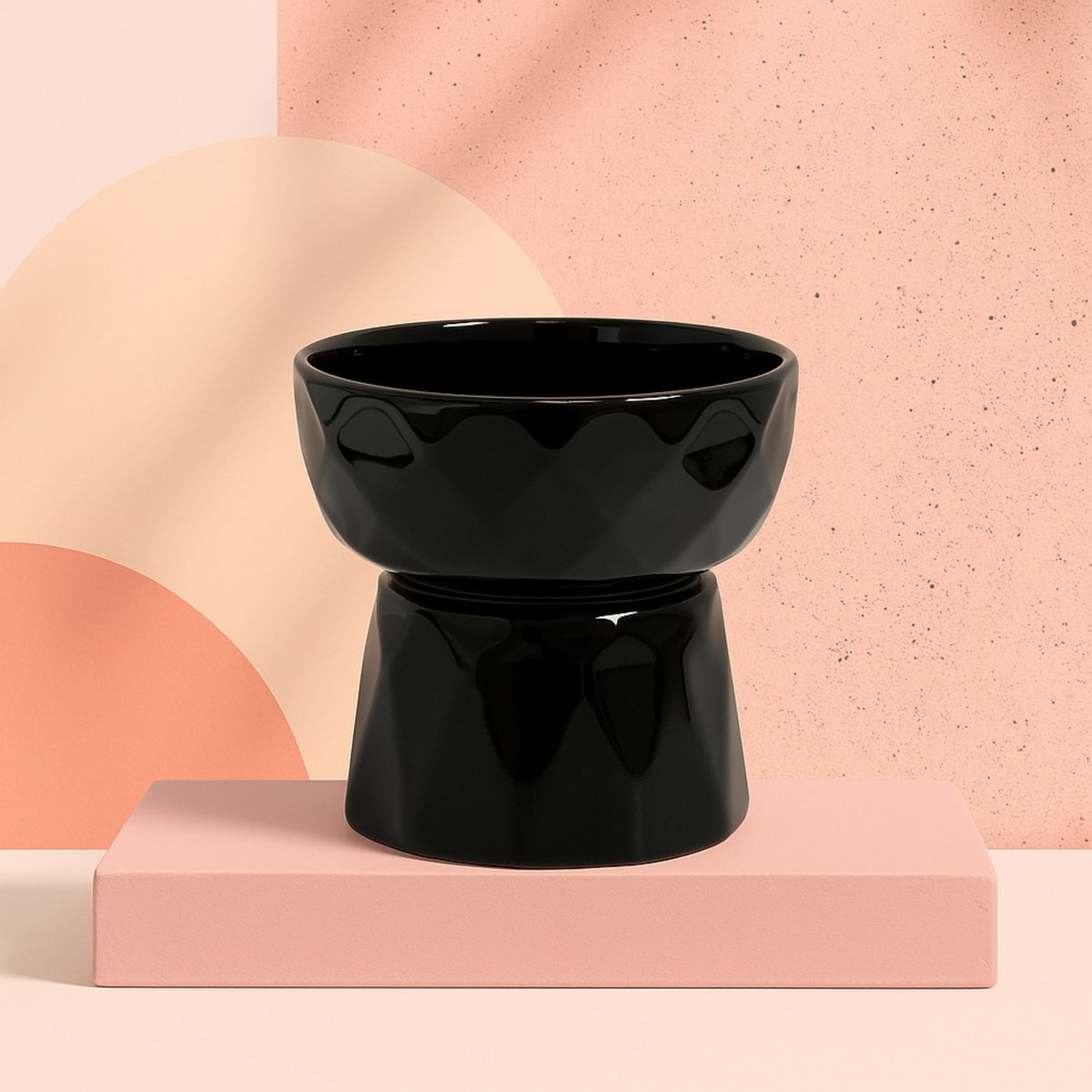 GENERICO - DiamantBowl Comedero Elevado con Diseño Geométrico