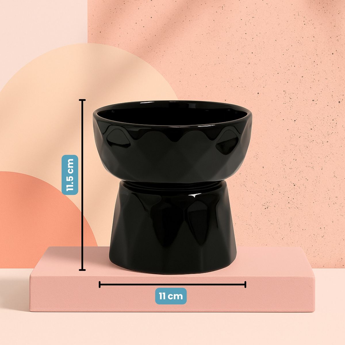 GENERICO - DiamantBowl Comedero Elevado con Diseño Geométrico