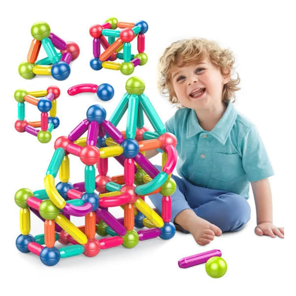 GENERICO - Juego De Bloques De Construccion Magneticos 164 Pcs Niños