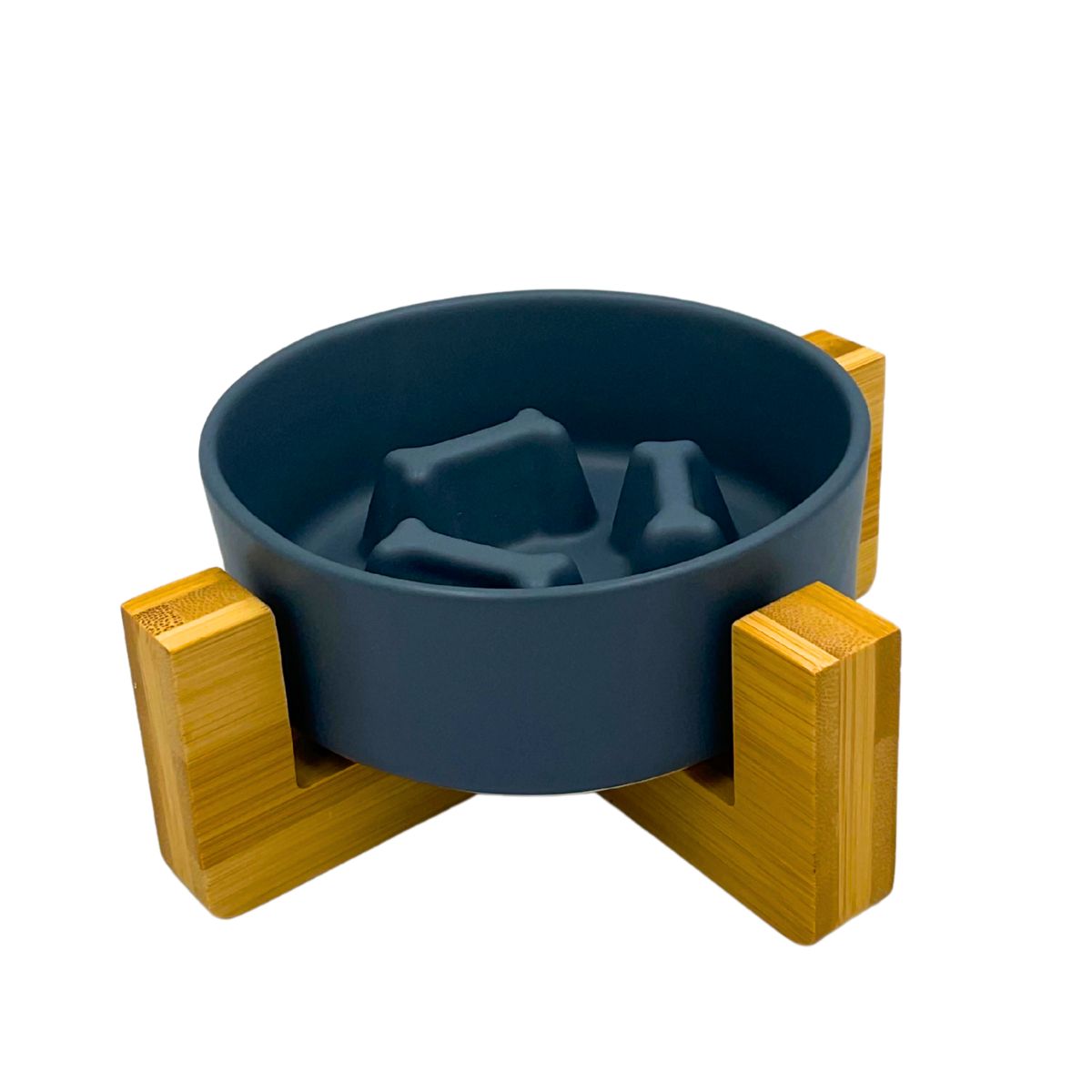 GENERICO - PetFeast Plato de Cerámica con Base de Madera para Mascotas