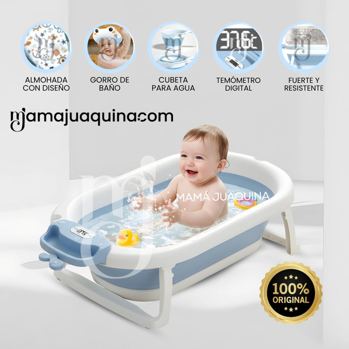 BABY - Bañera Plegable para Bebés «WALY MAUI» Blue