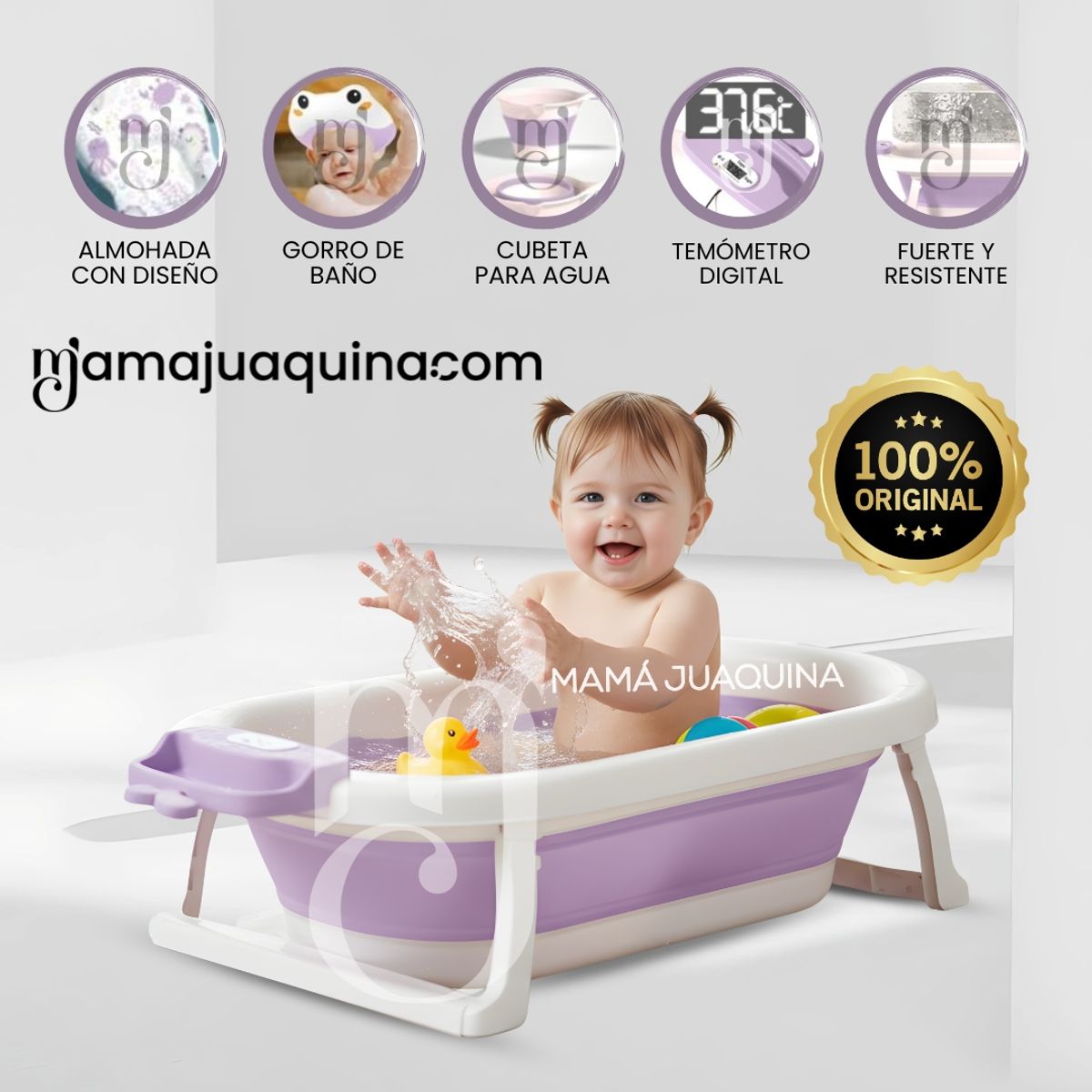 BABY - Bañera Plegable para Bebés «WALY MAUI» Purple