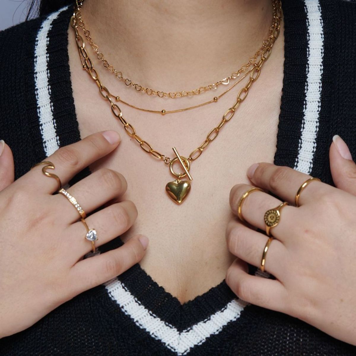 GENERICO - Collar Heart Broche T Eslabones Waterproof