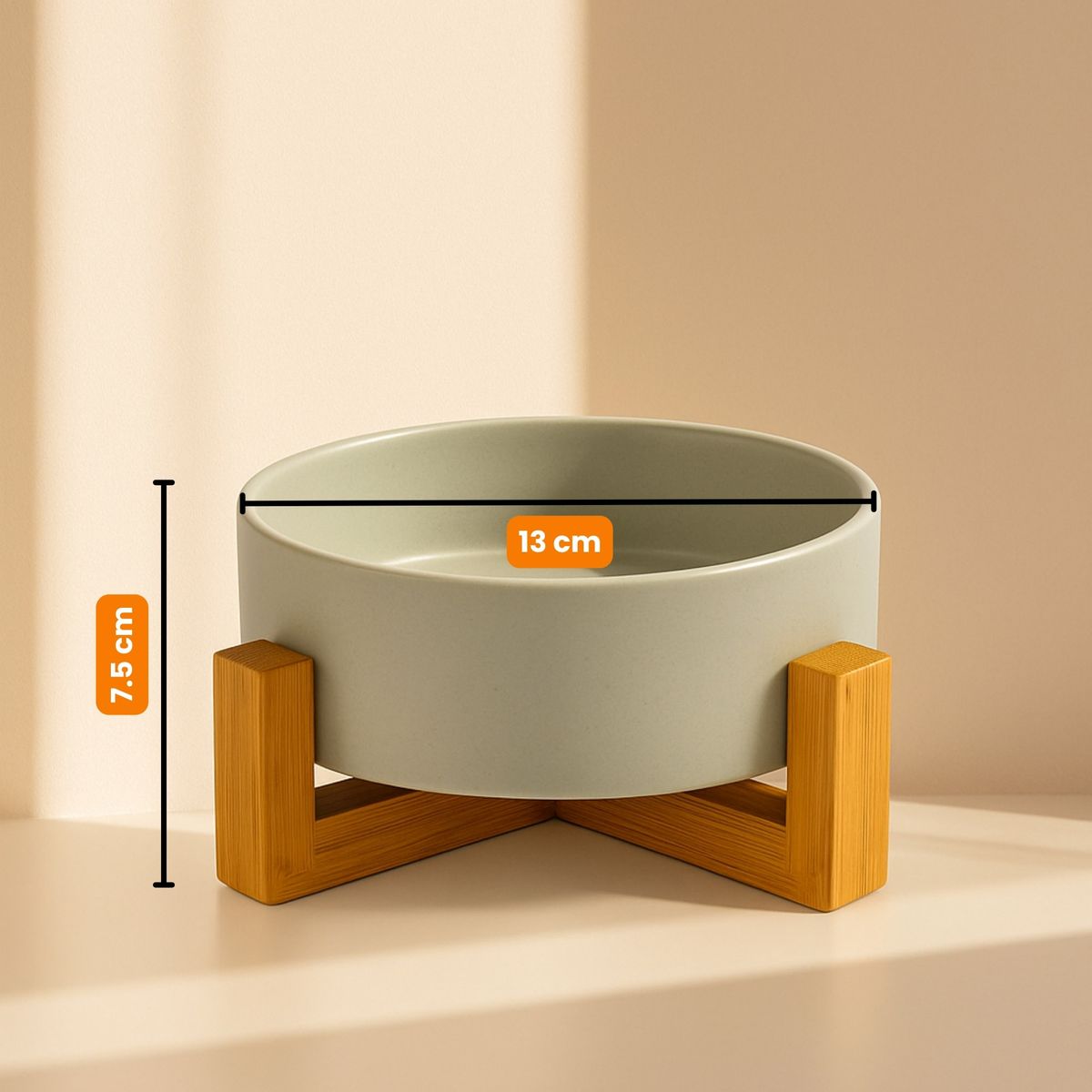 GENERICO - EcoPet Bowl Plato de Cerámica con Base de Madera