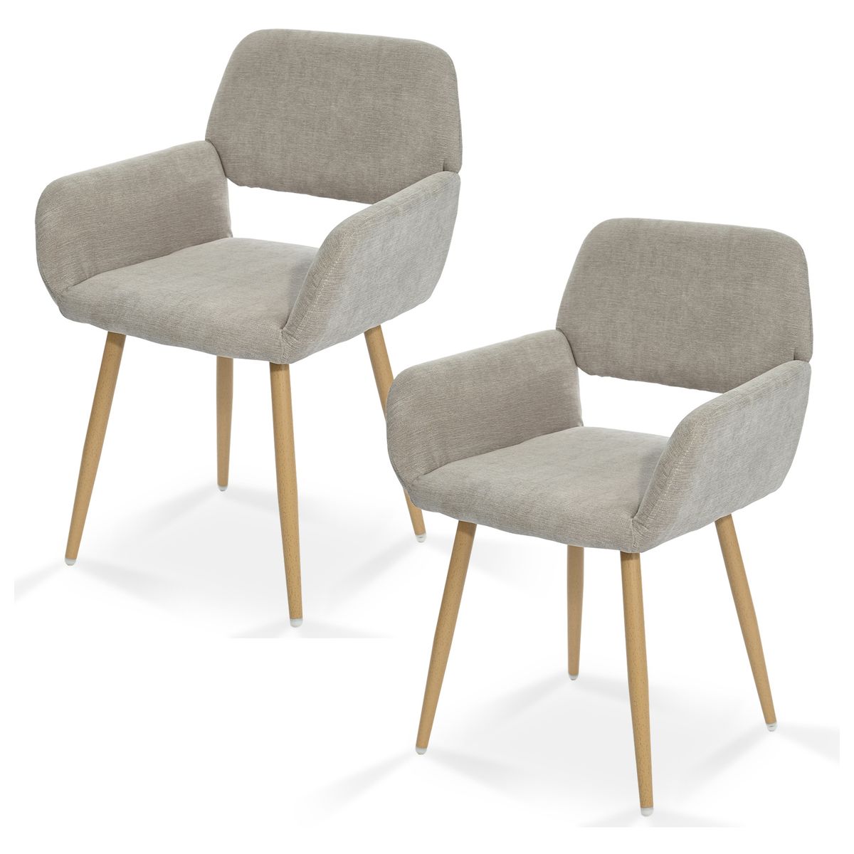 NOVAHUS - Pack 2 Sillas de Comedor Butaca Cromwell Beige
