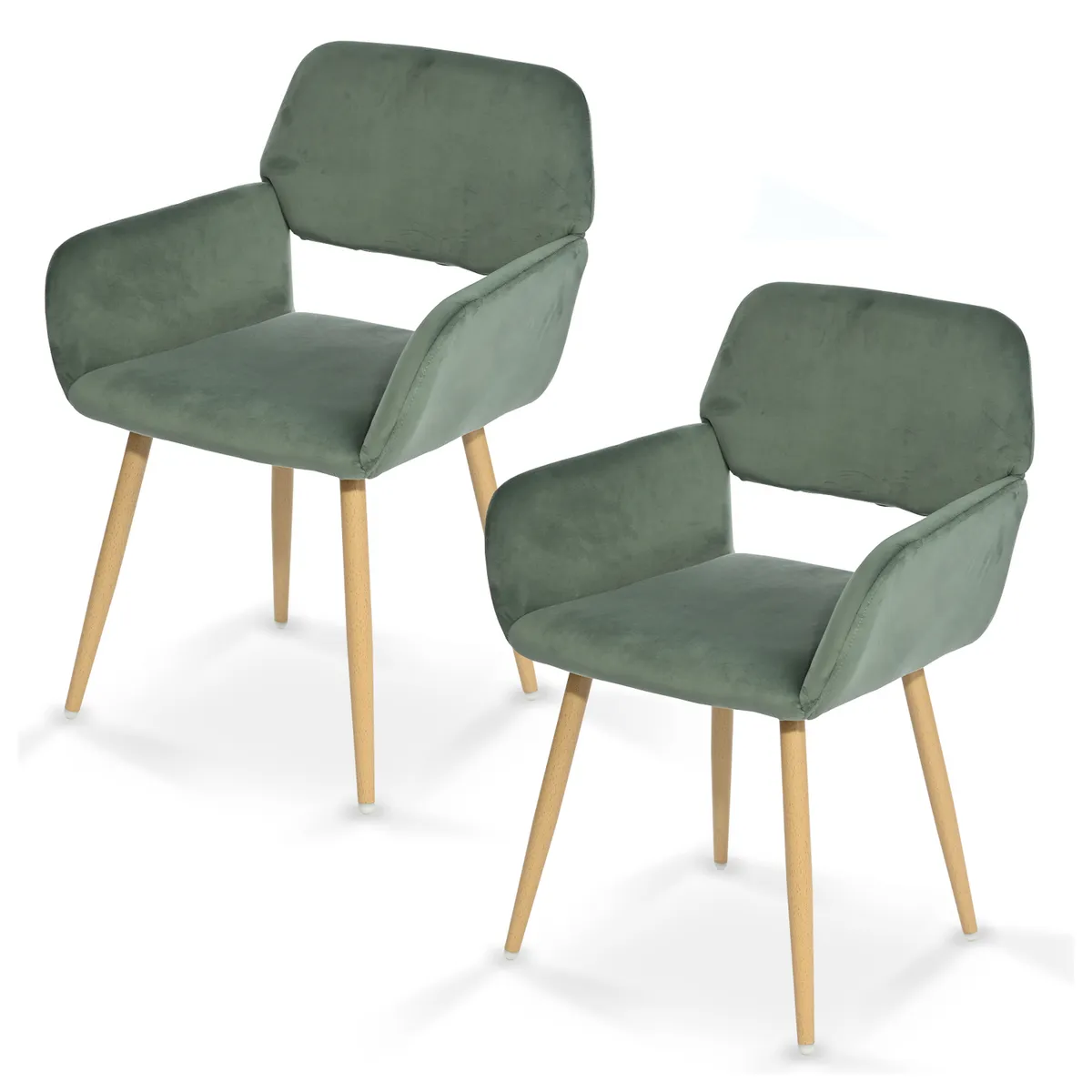 NOVAHUS - Pack 2 Sillas de Comedor Butaca Cromwell  Verde