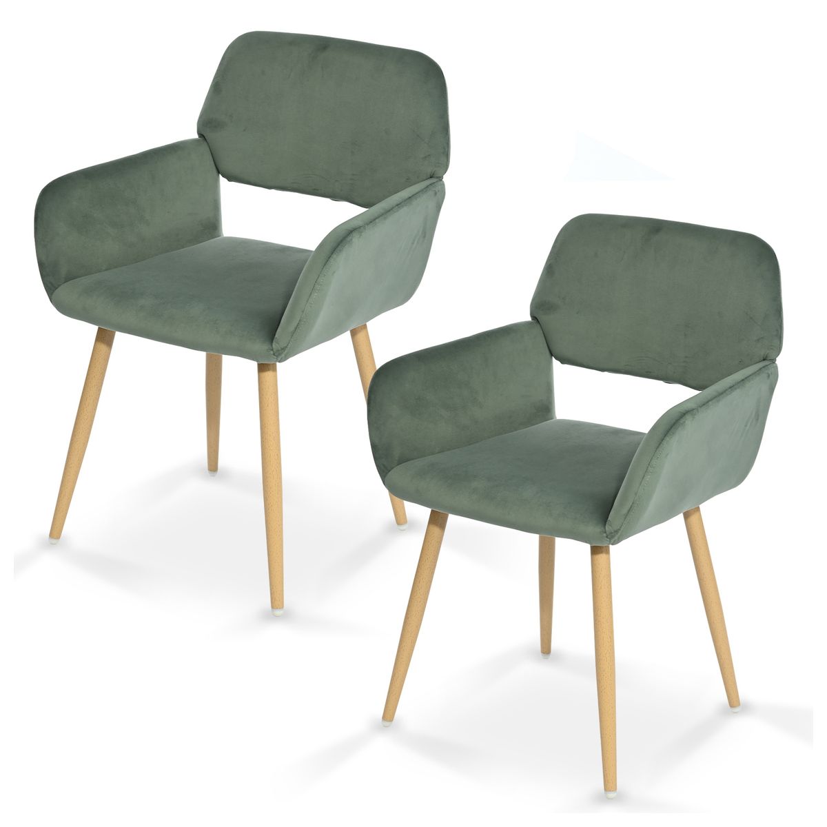 NOVAHUS - Pack 2 Sillas de Comedor Butaca Cromwell  Verde