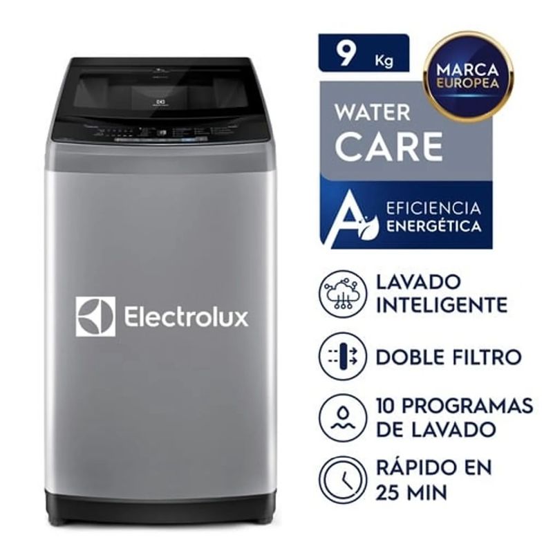 ELECTROLUX - LAVADORA 9KG PREMIUM CARE SILVER EWIW09F2USVG