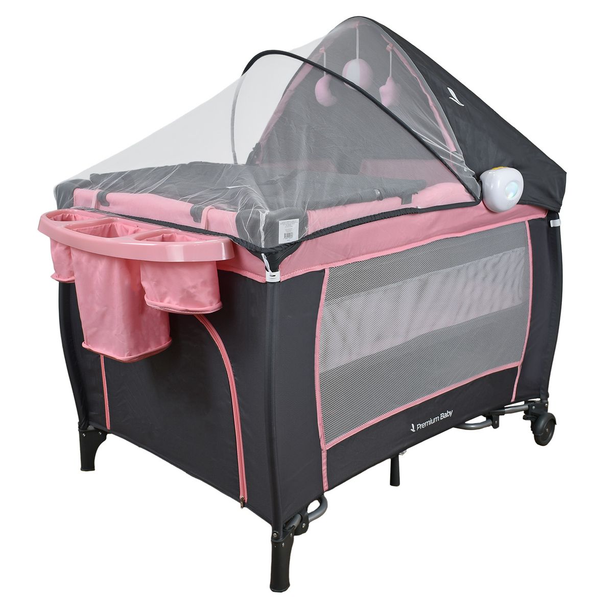 PREMIUM BABY - Corral Cuna Para Bebe Mecedora Premium Baby Napoles Rosa