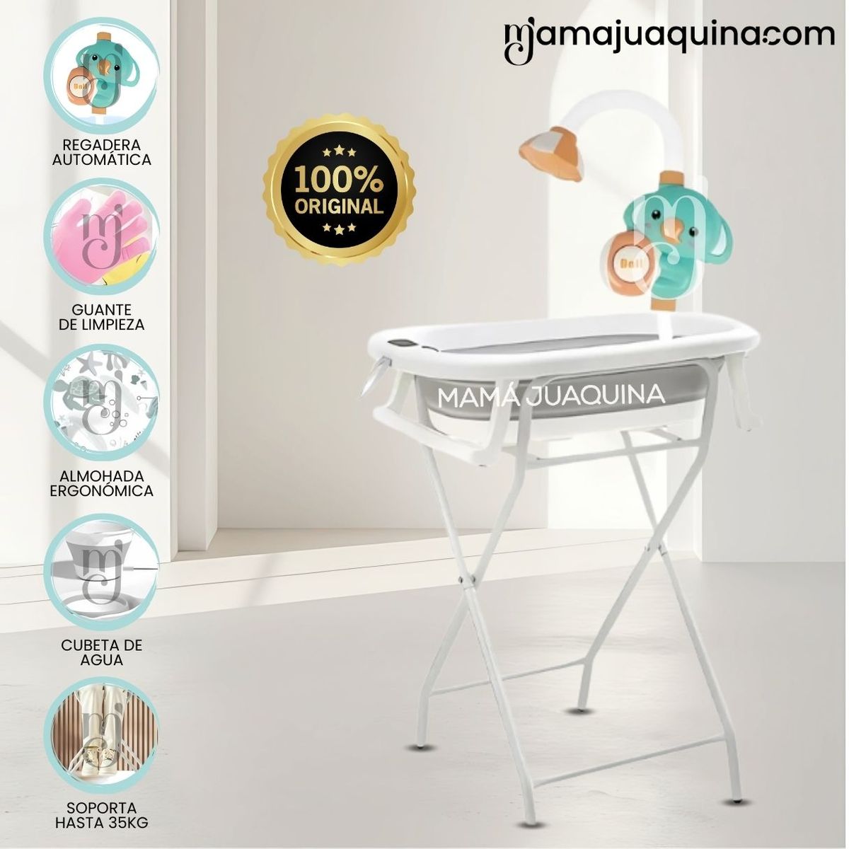 BABY - Bañera Plegable con Rack Multiuso «SPLASH PRO» Gray