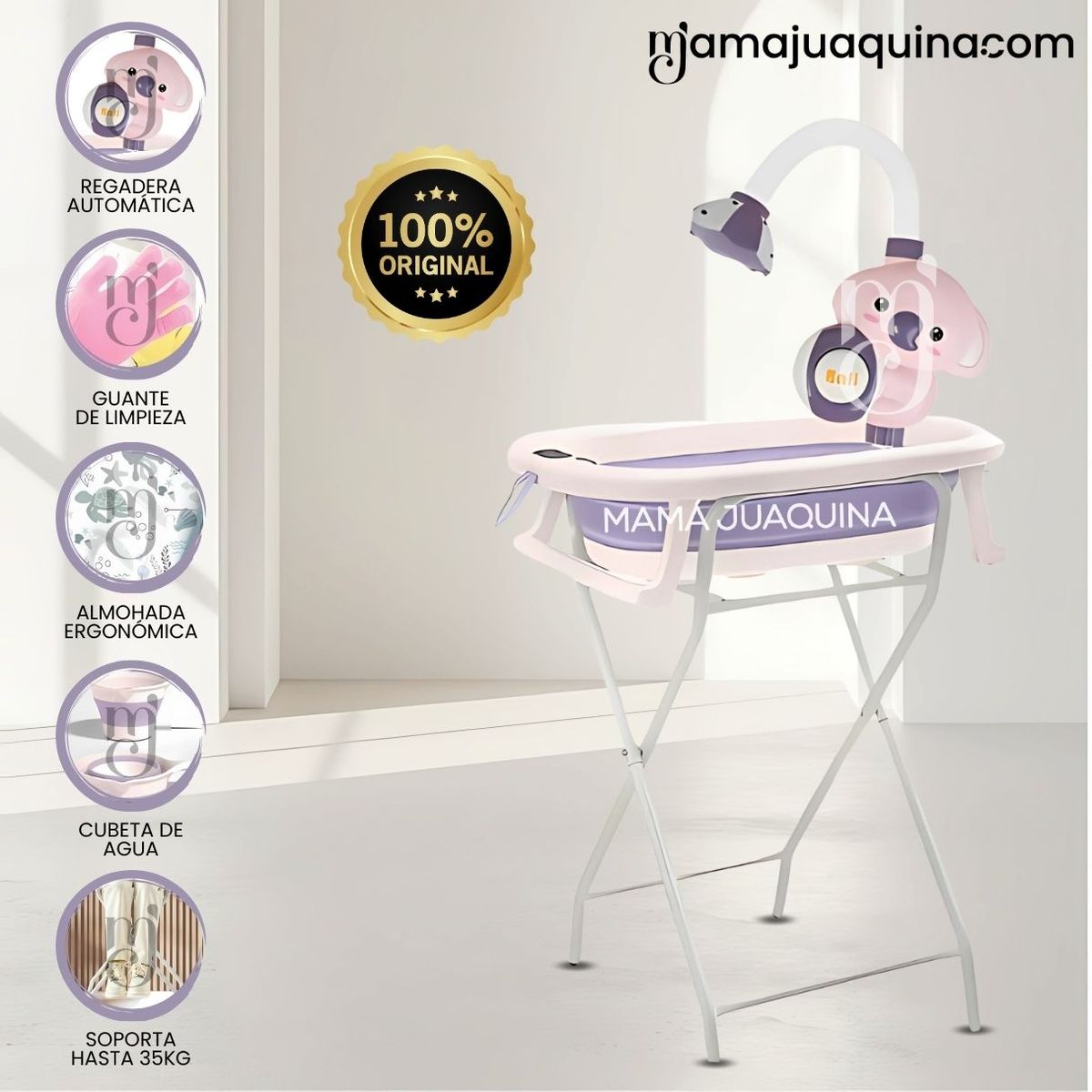 BABY - Bañera Plegable con Rack Multiuso «SPLASH PRO» Purple