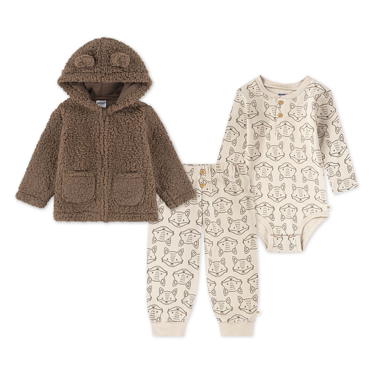 HUGGIES - Conjunto para Niño Bebé Sherpa JKT 3Set Huggies