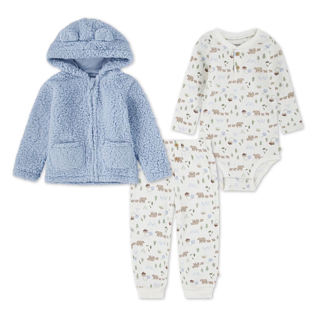 HUGGIES - Conjunto para Niño Bebé Sherpa JKT 3Set Huggies