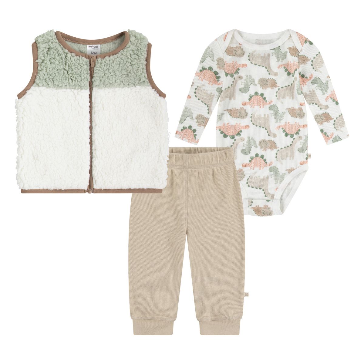 HUGGIES - Conjunto para Niño Bebé Pantalón y Chaleco 3Set Huggies