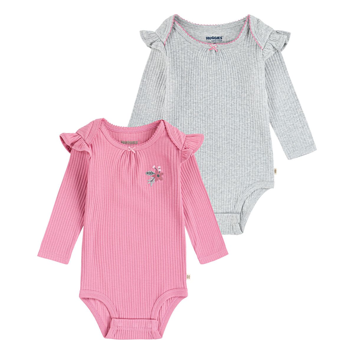 HUGGIES - Body para Niña Bebé Manga Larga 2Pack Huggies