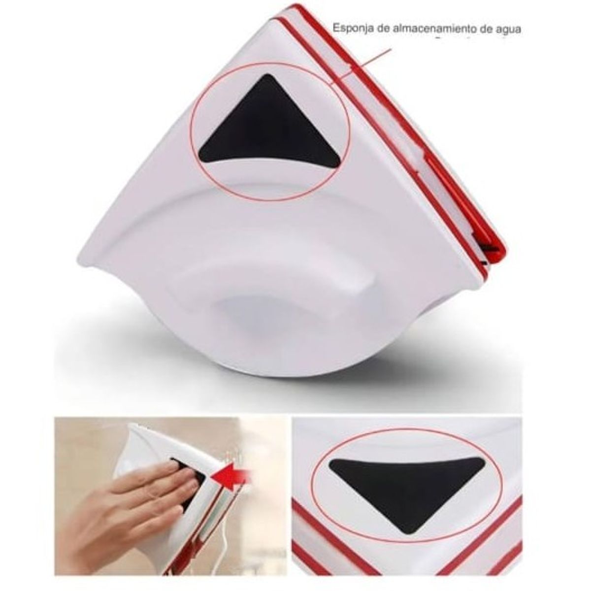 GENERICO - LIMPIADOR DE VIDRIO TRIANGULAR MAGNETICO PORCELAIN