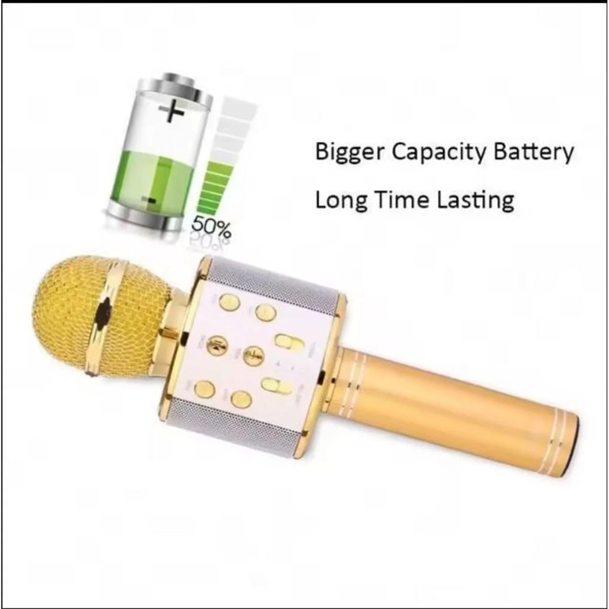 GENERICO - Micrófono Karaoke InalámbricO Bluetooth Parlante-DORADO