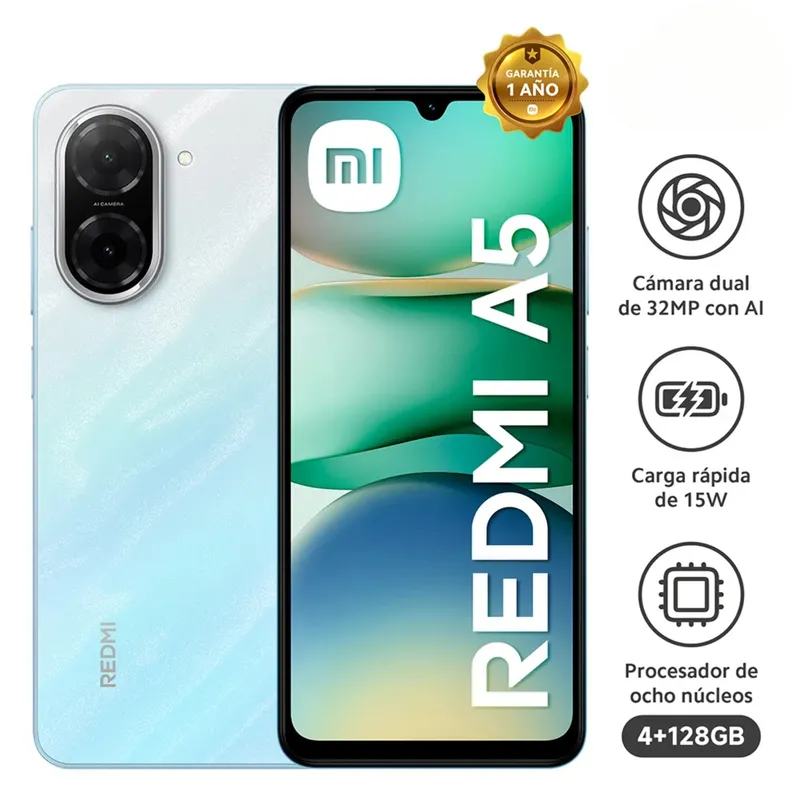 XIAOMI - Celular Xiaomi Redmi A5 Dual SIM 128GB Azul 4GB + 4GB RAM