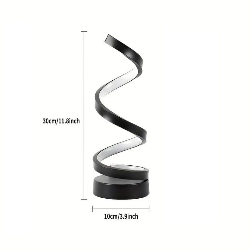 MEGIMPERU - Lámpara de Mesa en Espiral LED con Luz Ajustable Moderna y Decorativa