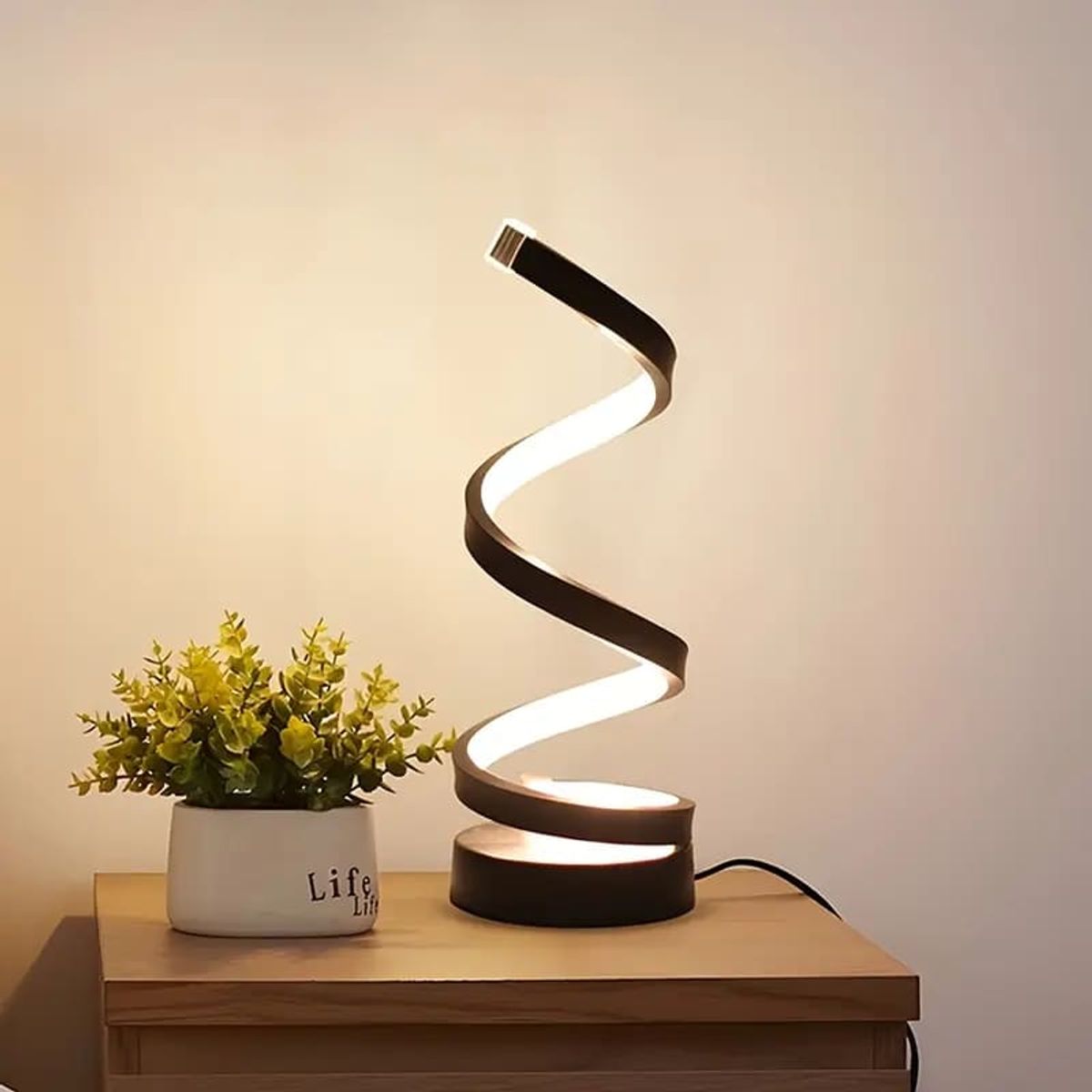 MEGIMPERU - Lámpara Decorativa LED en Forma de Espiral  Elegancia y Modernidad