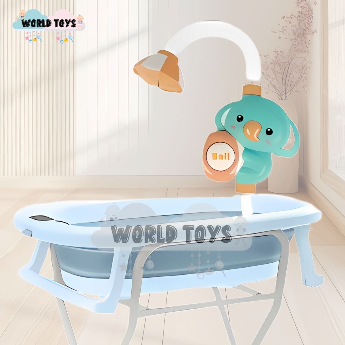 BABY - Bañera Plegable con Rack Multiuso «SPLASH PRO» Blue