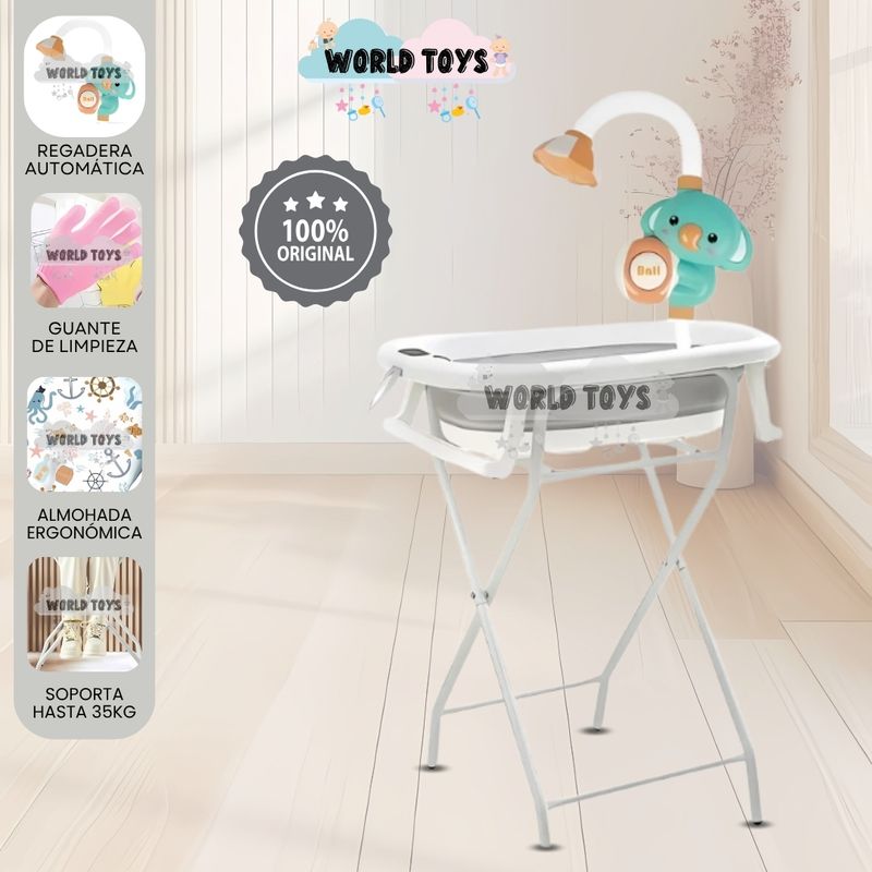 BABY - Bañera Plegable con Rack Multiuso «SPLASH PRO» Gray