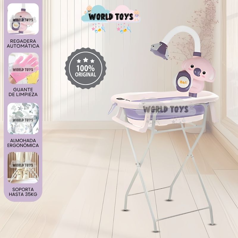 BABY - Bañera Plegable con Rack Multiuso «SPLASH PRO» Purple