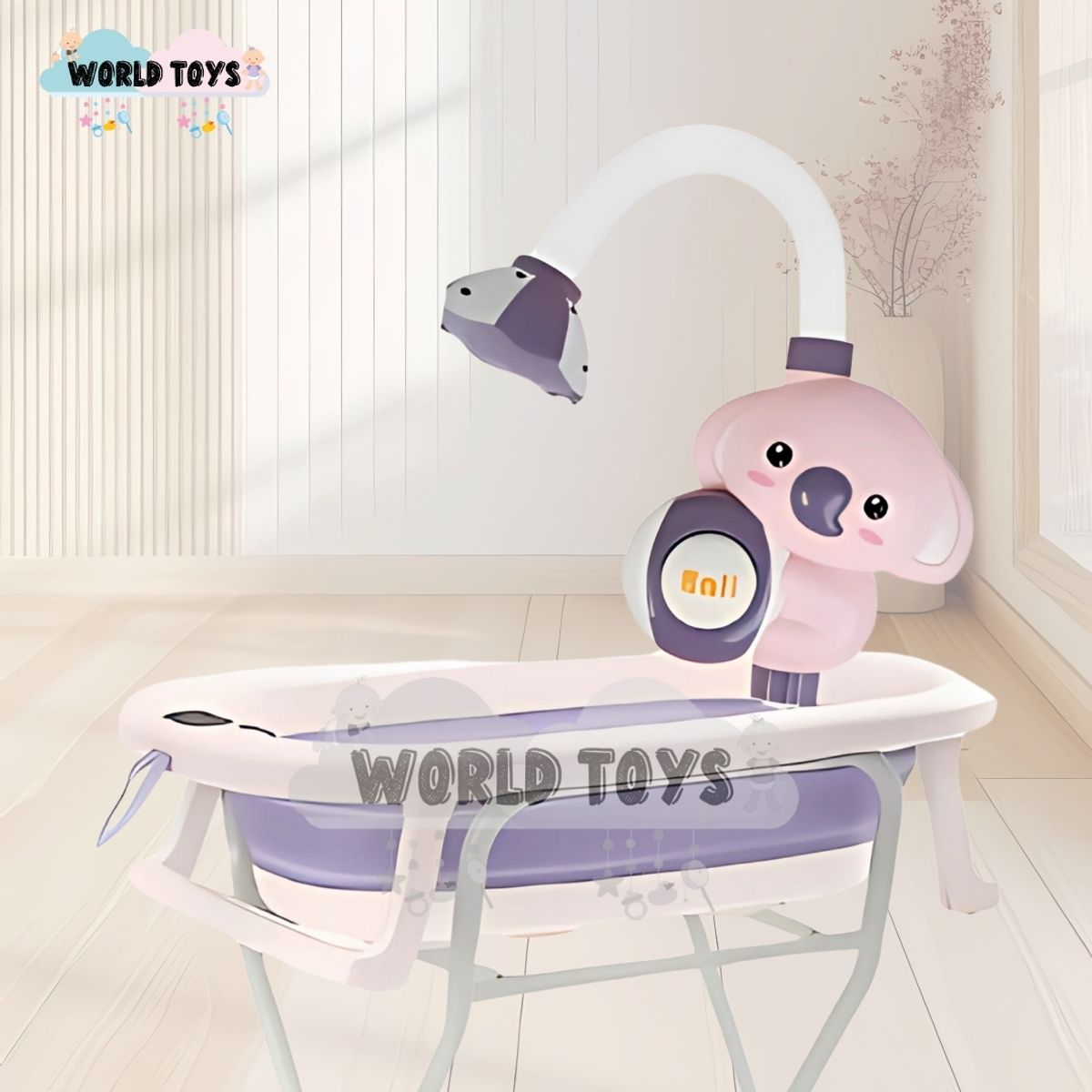 BABY - Bañera Plegable con Rack Multiuso «SPLASH PRO» Purple