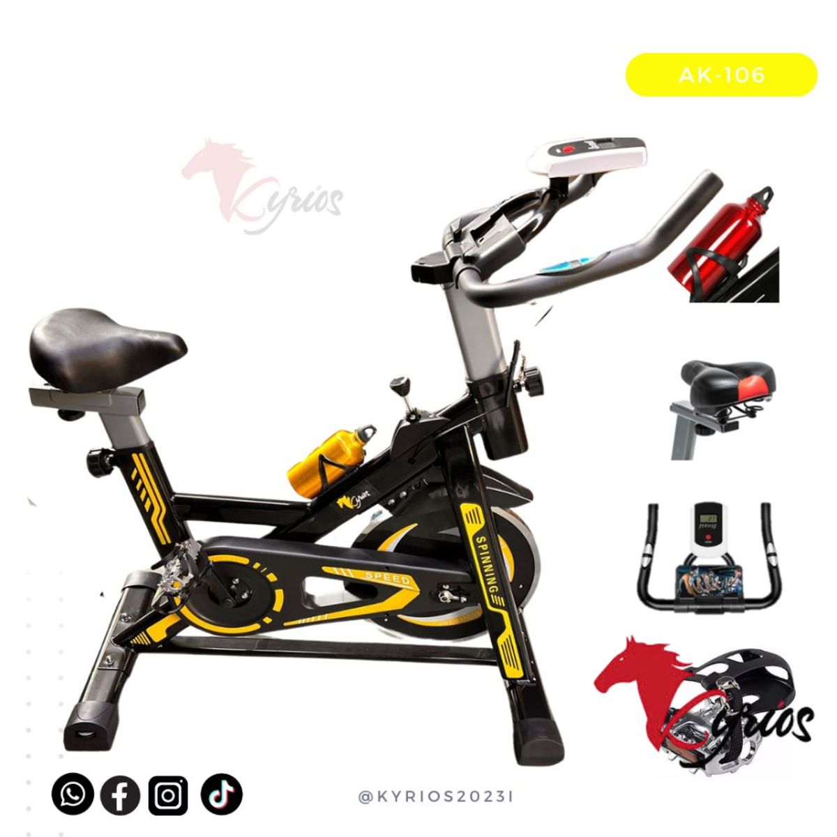 GENERICO - Spinning Bicicleta Estacionaria Color Amarillo