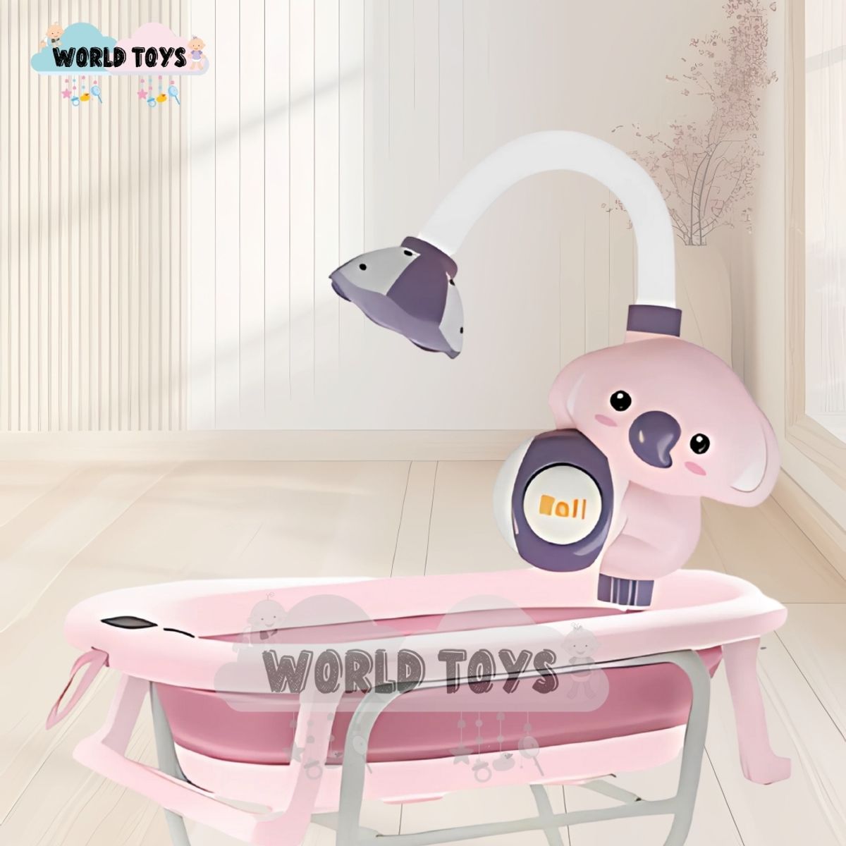 BABY - Bañera Plegable con Rack Multiuso «SPLASH PRO» Pink