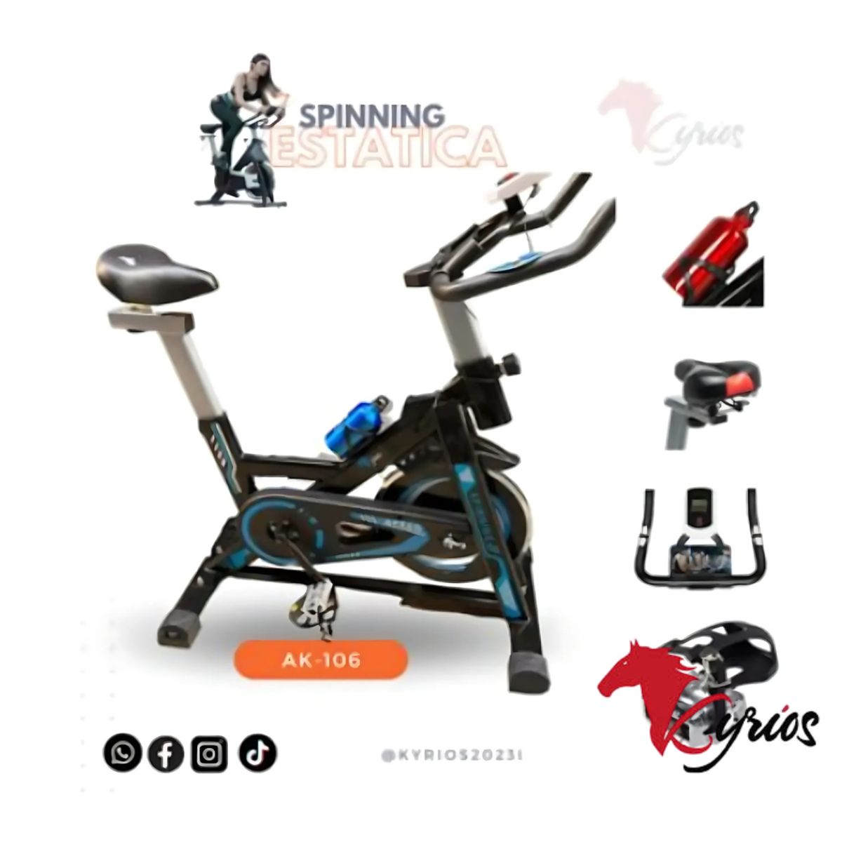 GENERICO - Spinning Bicicleta Estacionaria Color Rosado