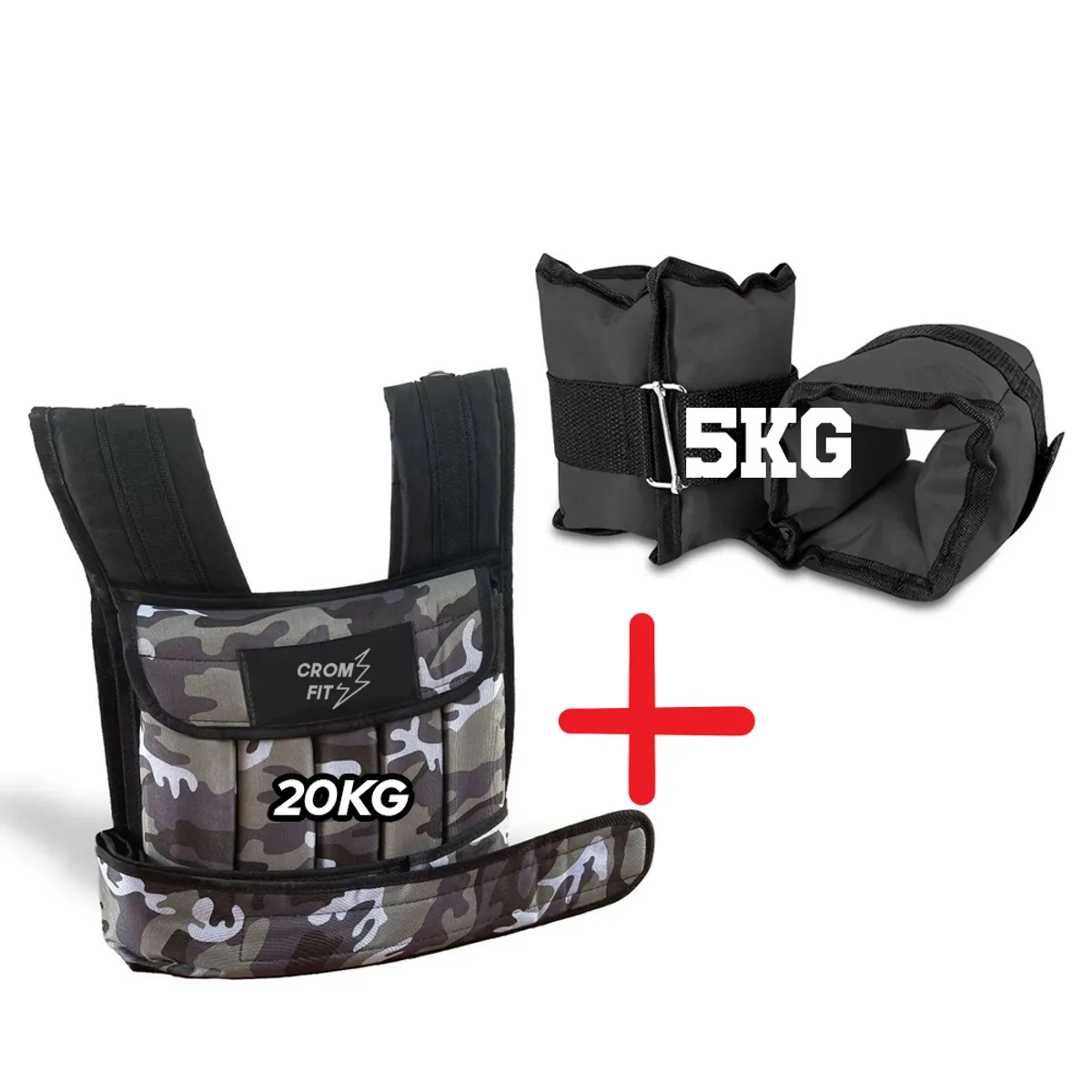HOLGU - Chaleco de Peso 20kg Color variado + Tobillera de 5kg